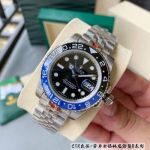 CTR Factory ROLEX GMT 2 Jubilee 904L Steel Sapphire Glass Black Watch